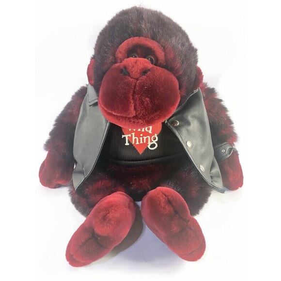 Ape Wild Thing Biker Motorcycle Plush Stuffed Animal Gorilla 20" by Dan Dee - Picture 1 of 8